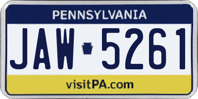PA license plate JAW5261