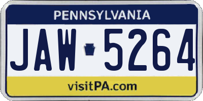 PA license plate JAW5264