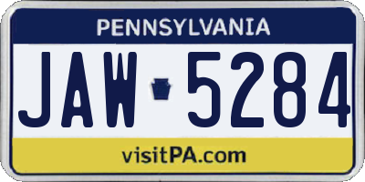 PA license plate JAW5284