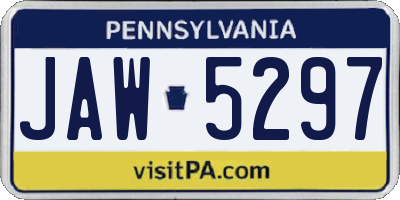 PA license plate JAW5297