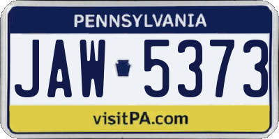 PA license plate JAW5373