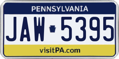 PA license plate JAW5395