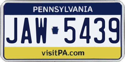 PA license plate JAW5439