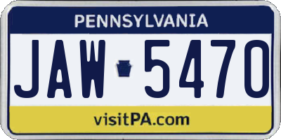 PA license plate JAW5470