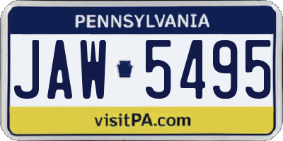 PA license plate JAW5495