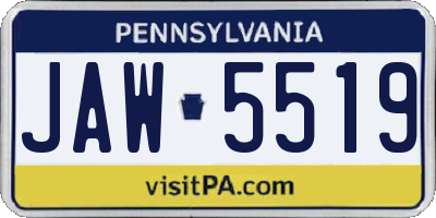 PA license plate JAW5519