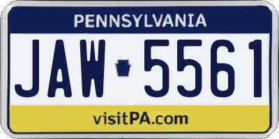 PA license plate JAW5561