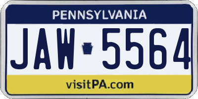 PA license plate JAW5564
