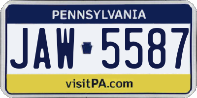 PA license plate JAW5587