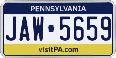PA license plate JAW5659