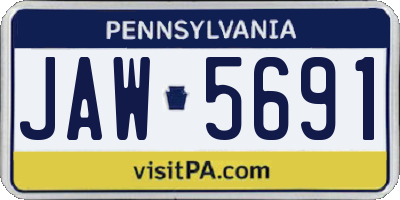 PA license plate JAW5691