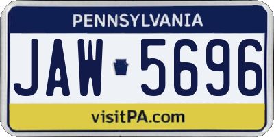 PA license plate JAW5696