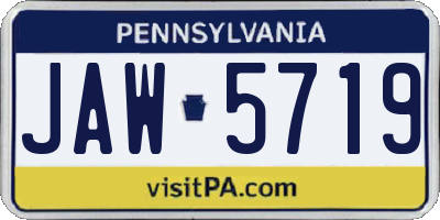 PA license plate JAW5719