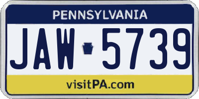 PA license plate JAW5739
