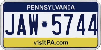 PA license plate JAW5744