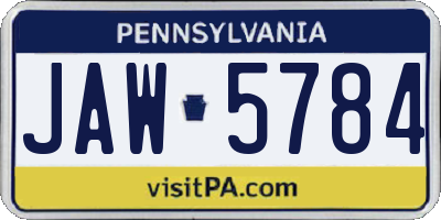PA license plate JAW5784