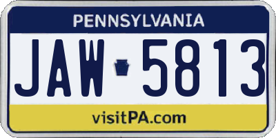 PA license plate JAW5813