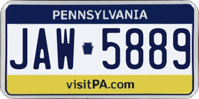 PA license plate JAW5889