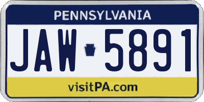 PA license plate JAW5891