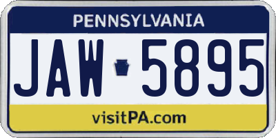 PA license plate JAW5895