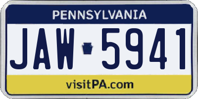 PA license plate JAW5941
