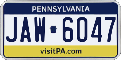 PA license plate JAW6047