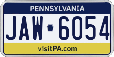 PA license plate JAW6054