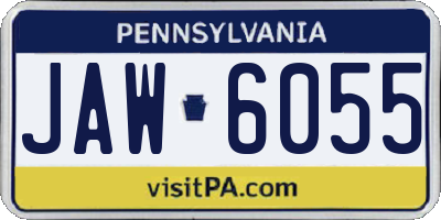 PA license plate JAW6055