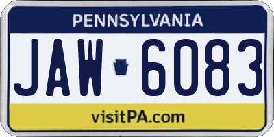 PA license plate JAW6083