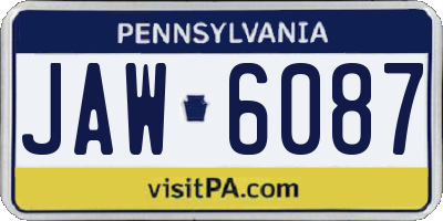 PA license plate JAW6087