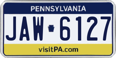 PA license plate JAW6127