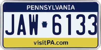 PA license plate JAW6133