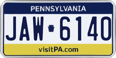 PA license plate JAW6140
