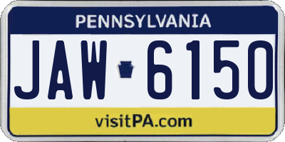 PA license plate JAW6150