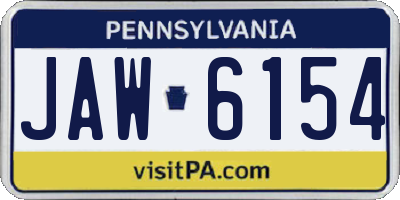 PA license plate JAW6154