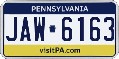 PA license plate JAW6163