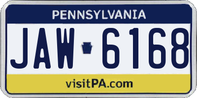 PA license plate JAW6168