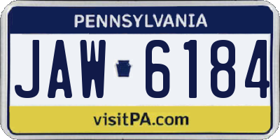 PA license plate JAW6184