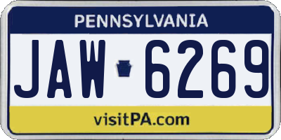 PA license plate JAW6269