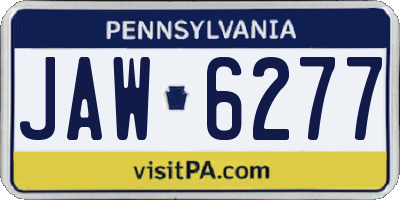 PA license plate JAW6277
