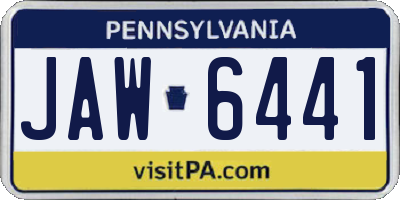 PA license plate JAW6441