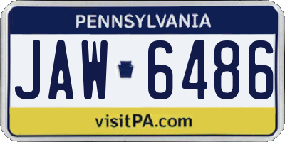 PA license plate JAW6486