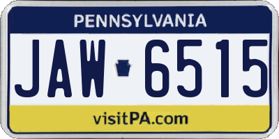 PA license plate JAW6515