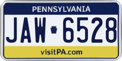 PA license plate JAW6528