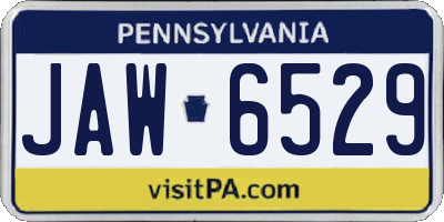 PA license plate JAW6529