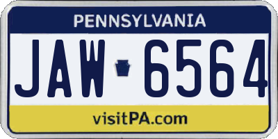 PA license plate JAW6564