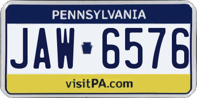 PA license plate JAW6576