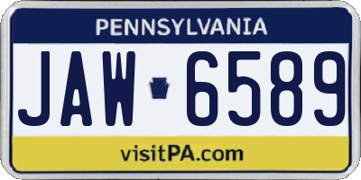 PA license plate JAW6589