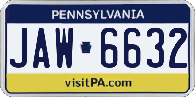 PA license plate JAW6632