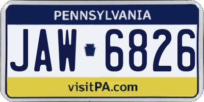 PA license plate JAW6826